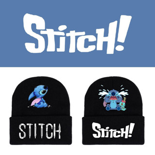 หมวกถัก ผ้าวูล พิมพ์ลายการ์ตูน Lilo &amp; Stitch น่ารัก ให้ความอบอุ่น แฟชั่นฤดูใบไม้ร่วง และฤดูหนาว สําหรับผู้ชาย และผู้หญิง