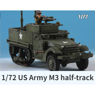 โมเดลรถถัง 1/72 WWII US Army M3 Half-track APC ของเล่นสําหรับเด็ก