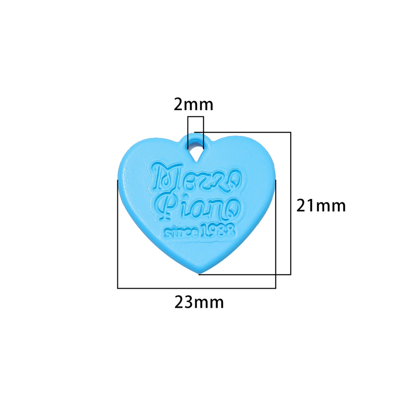 [23X21 มม.] จี้ป้ายแท็กพลาสติกอะคริลิค รูปหัวใจ ภาษาอังกฤษ แฮนด์เมด DIY สําหรับทําเครื่องประดับ - รูปที่ 3