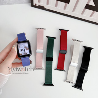 สายนาฬิกาข้อมือไนล่อน แม่เหล็ก สําหรับ iwatch Series 8 7 6 SE 5 4 3 2 1 iwatch 49 มม. 45 มม. 44 มม. 41 มม. 40 มม. 38 มม. 42 มม.