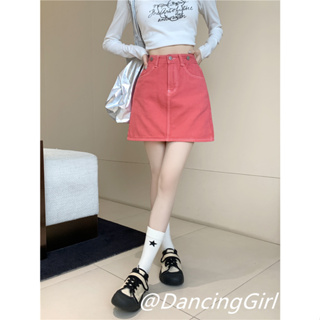 💜Dancinggirl💚⭐️กระโปรงยีน เอวสูง ทรงเอ แฟชั่นฤดูร้อน สไตล์เกาหลี สําหรับผู้หญิง