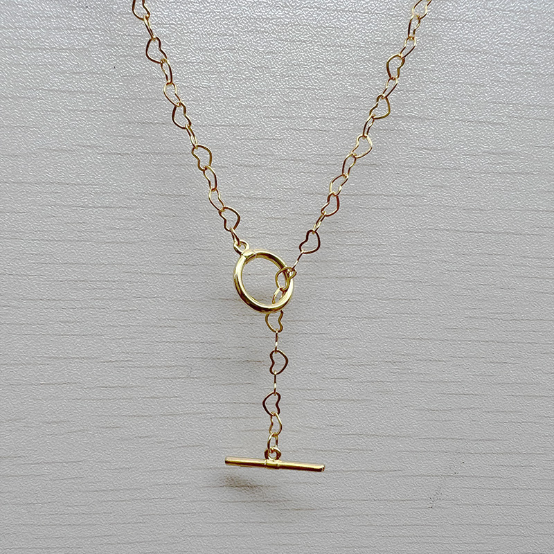 18k Gold Chain 925 สร้อยคอเงิน 3.5 มม. Love Chain Neutral OT หัวเข็มขัดจี้ Basic Chain