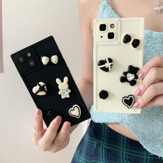 เคสโทรศัพท์มือถือแบบนิ่ม กันกระแทก ลายหมีน่ารัก 3D หรูหรา สําหรับ iPhone 11 14PROMAX 12PROMAX 13 13PRO 13PROMAX 14 XR XSMAX