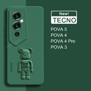 ของแท้ เคสโทรศัพท์มือถือ ซิลิโคนนิ่ม TPU ทรงสี่เหลี่ยม สีแคนดี้ สําหรับ TECNO POVA 5 4 Pro 3 Neo