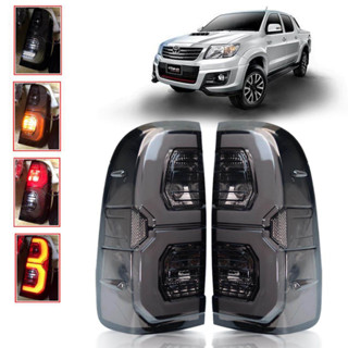 Vigoไฟท้าย Revoไฟท้าย Champ Revo Taillight สีสโมค for TOYOTA HILUX VIGO CHAMP 2005-2014สามารถนำไปใส่รุ่นธรรมดาได้ ไฟซ้าย+ไฟขวา รวมชุดสายไฟ และหลอดไฟ