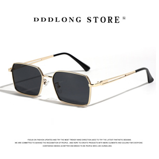 Dddlong แว่นตากันแดด UV400 ทรงสี่เหลี่ยมผืนผ้า โลหะ สไตล์วินเทจ เรโทร คลาสสิก แฟชั่น สําหรับผู้หญิง ผู้ชาย D385