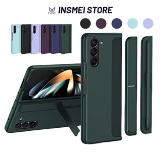 เคสแข็ง PC ผิวด้าน พร้อมขาตั้ง ถอดออกได้ สําหรับ Samsung Galaxy Z Fold 5 4 3