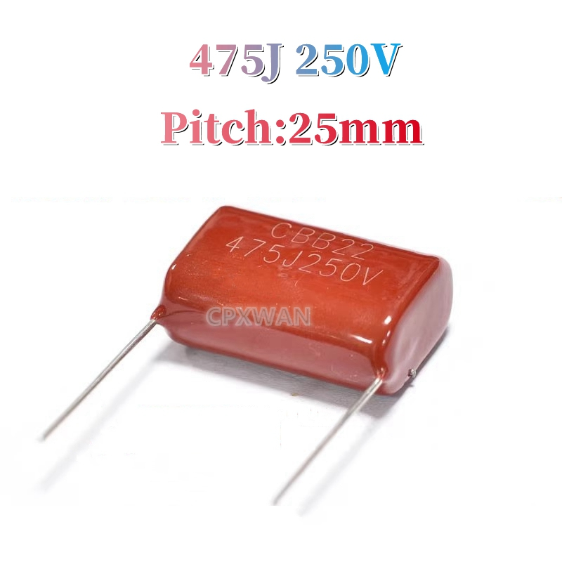 250V 5pcs 475K 475J 4.7uF CBB22 475J250V 475K250V Metallized Polypropylene Film Capacitor 250V475K 2