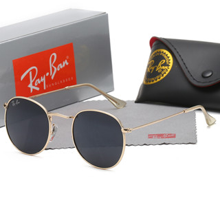 Rayban แว่นตากันแดด เลนส์โพลาไรซ์ 3447 กรอบโลหะ ทรงกลม สไตล์เรโทร สําหรับผู้ชาย และผู้หญิง เหมาะกับการขับรถ ตกปลา UV400