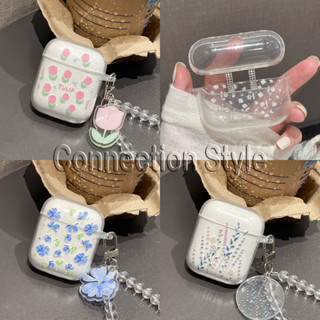 เคสหูฟัง ลายดอกไม้ พร้อมสายคล้องมือ สําหรับ Airpods 3rd 2023 Airpods Pro2 Airpods Pro Airpods 2gen
