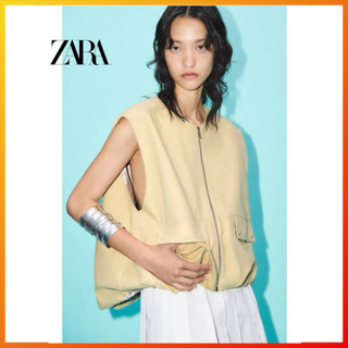 Zara ใหม่ เสื้อกล้าม ผ้าฝ้าย จับจีบ ฤดูใบไม้ร่วง สําหรับผู้หญิง 7864386 707