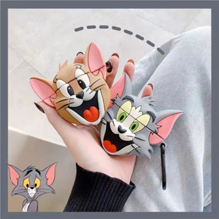 สําหรับ AirPods 1&amp;2 3 pro เคส AirPods น่ารัก พร้อมการ์ตูน Tom And Jerry ป้องกันเต็มรูปแบบ ซิลิโคนอ่อนนุ่ม