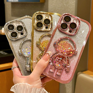 【astronauts soft case/Pink】เคส compatible for iPhone 11 12 13 14 pro max case