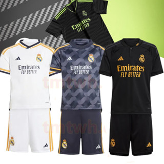 เสื้อกีฬาแขนสั้น ลายทีมฟุตบอล Real Madrid คุณภาพสูง สําหรับเด็ก 2023