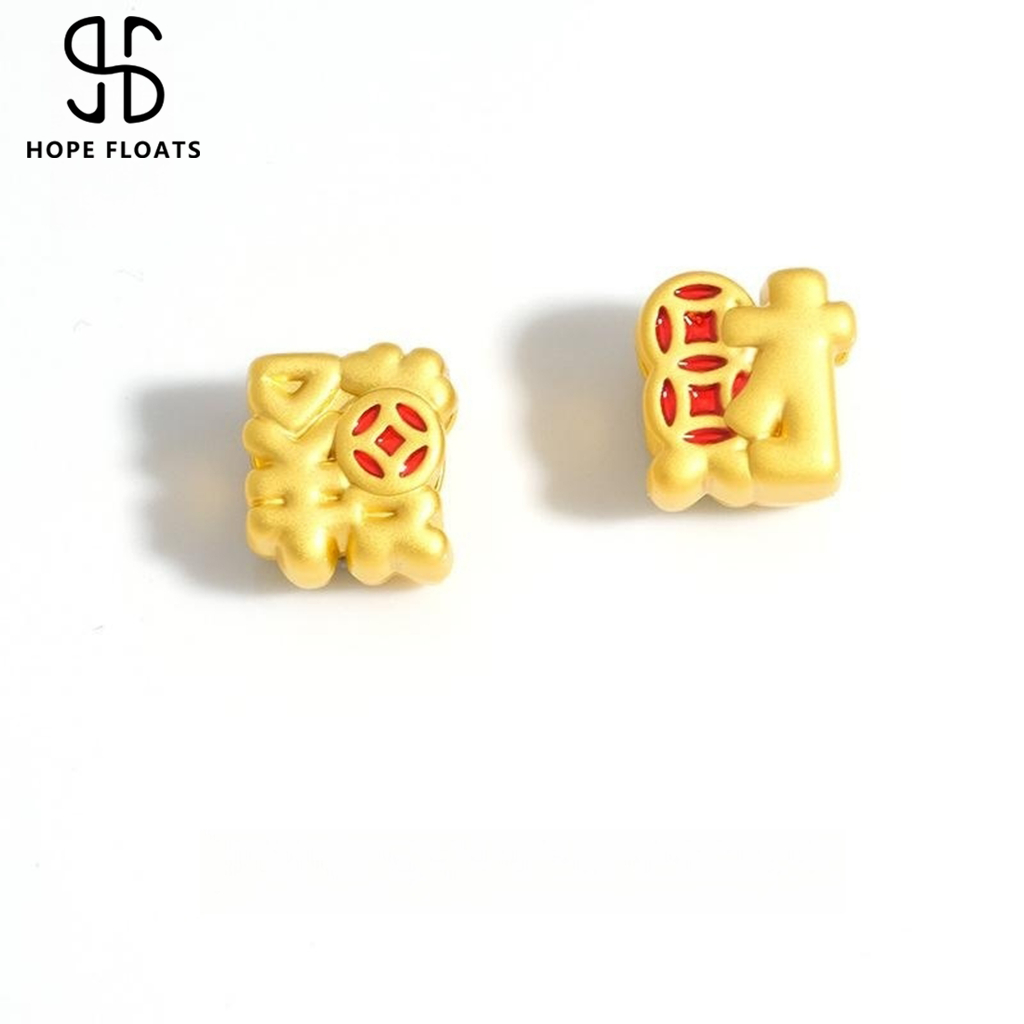 Hope floats- 24K เหรียญแมวกรงเล็บร่ำรวยเสน่ห์สร้อยข้อมือเครื่องประดับลูกปัดที่มีสีสันสาว DIY ของขวัญบรรจุภัณฑ์ที่ดี
