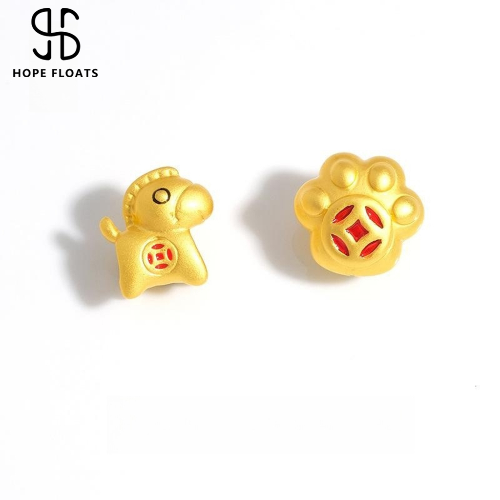 Hope floats- 24K เหรียญแมวกรงเล็บร่ำรวยเสน่ห์สร้อยข้อมือเครื่องประดับลูกปัดที่มีสีสันสาว DIY ของขวัญบรรจุภัณฑ์ที่ดี