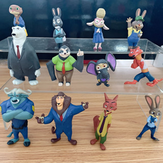 โมเดลฟิกเกอร์ การ์ตูนดิสนีย์ Pixar Zootopia Nick Fox Judy ของเล่นสําหรับเด็ก 12 ชิ้น ต่อชุด