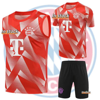 เสื้อกีฬาแขนสั้น ลายทีม Bayern Red 24-48 Hours Fast Shipping 2023/24 ชุดเหย้า
