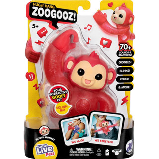 Little Live Pets Hug n Hang Zoogooz - Mookie Monkey. an Interactive Electronic Squishy Stretchy Toy Little Live Pets Hug n Hang Zoogooz - Mookie Monkey. ของเล่นบีบสกุชชี่อิเล็กทรอนิกส์ แบบโต้ตอบ พร้อมเสียง และปฏิกิริยา 70+ ชิ้น มือยืด บีบ และเชื่อมโยง