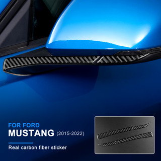 แถบติดกระจกมองหลัง คาร์บอนไฟเบอร์ อุปกรณ์เสริม สําหรับ Ford Mustang 2015-2022