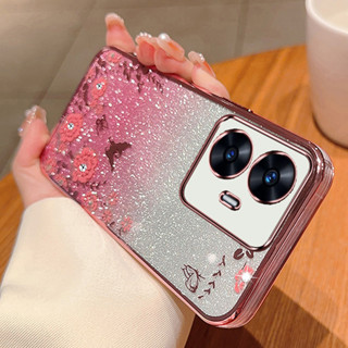 เคสซิลิโคนนิ่ม แบบใส ประดับพลอยเทียม สําหรับ Realme C55 C53 C33 C35 C30 C30S C21Y C20 C15 C31 C20 C17 7i Realme 8 4G Realme 5 Pro