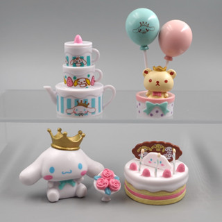 ตุ๊กตาฟิกเกอร์ รูปการ์ตูนอนิเมะ Sanrio Cinnamoroll Balloon Bear ขนาด 4-6 ซม. สําหรับตกแต่งเค้กคริสต์มาส 4 ชิ้น ต่อชุด