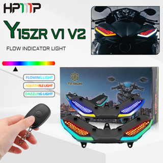 Y15zr V1 V2 RGB PILOT PARKLIGHT LED รีโมทคอนโทรลพร้อมสัญญาณไฟเลี้ยว สําหรับ YAMAHA SNIPER 150 MX KING 150 สัญญาณไฟกลางวัน LED ดอกไม้