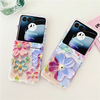 เคสโทรศัพท์มือถือ ลายภาพวาดสีน้ํามัน รูปดอกไม้ สําหรับ Motorola MOTO Razr 40 Ultra