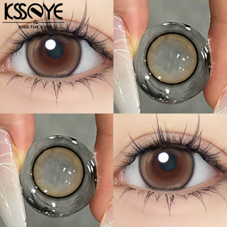 [Doll Eyes &amp; Graded lens] คอนแทคเลนส์สายตาสั้น แบบนิ่ม สีน้ําตาล สีฟ้า 14.5 มม. 2 ชิ้น