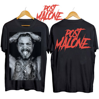 เสื้อยืดพิมพ์ลาย Post Malone สกรีนหน้าหลัง T-shirt S-5XL