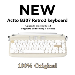 Actto B307 คีย์บอร์ดหุ่นยนต์ 68 คีย์ ทรงกลม สไตล์เรโทร สําหรับเชื่อมต่อโทรศัพท์มือถือ แท็บเล็ต