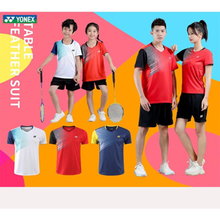 Yonex ชุดเสื้อแบดมินตัน แขนสั้น ระบายอากาศ แห้งเร็ว สําหรับผู้ชาย และผู้หญิง