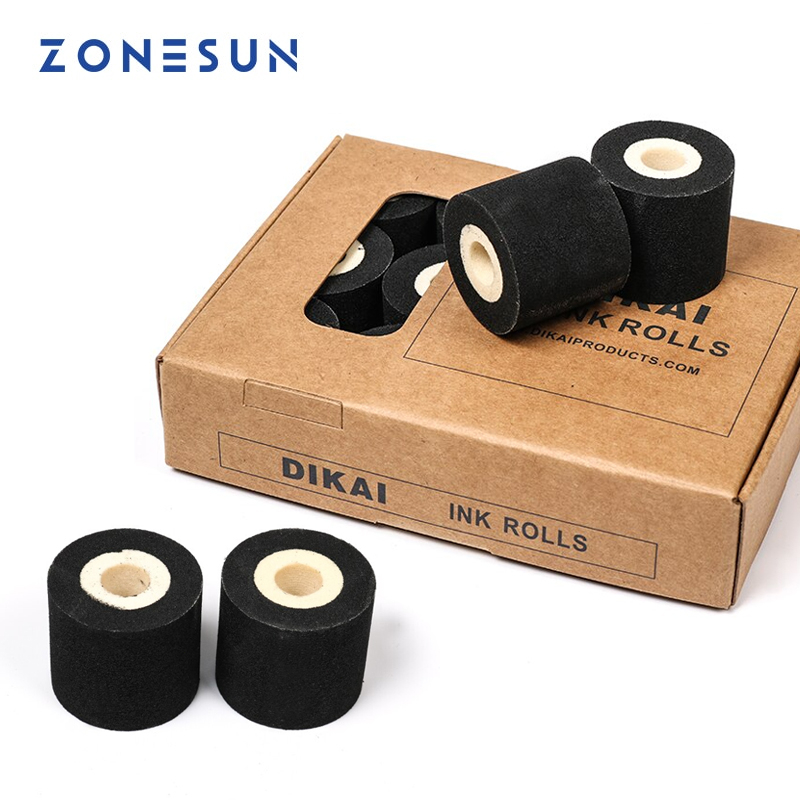 Zonesun หมึกสีดําม้วนอะไหล่สําหรับ MY-380F วันที่ Coder เครื่องพิมพ์ปั๊มร้อนประหยัดพลังงานคุณภาพดี 12/24/36 ม้วน/กล่อง