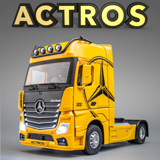 โมเดลรถแทรกเตอร์ 1:36 Mercedes Benz ACTROS เปิดได้ ของเล่นสําหรับเด็ก