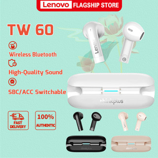 Lenovo TW60 หูฟังบลูทูธ TWS กันน้ำ IPX5 พร้อมไมค์สำหรับ IOS Android - ลดเสียงรบกวน HD Music และ Bluetooth 5.3