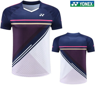 เสื้อกีฬาแขนสั้น พิมพ์ลายแบดมินตัน Yonex สไตล์เกาหลี สําหรับเด็กผู้ชาย และผู้หญิง 2023