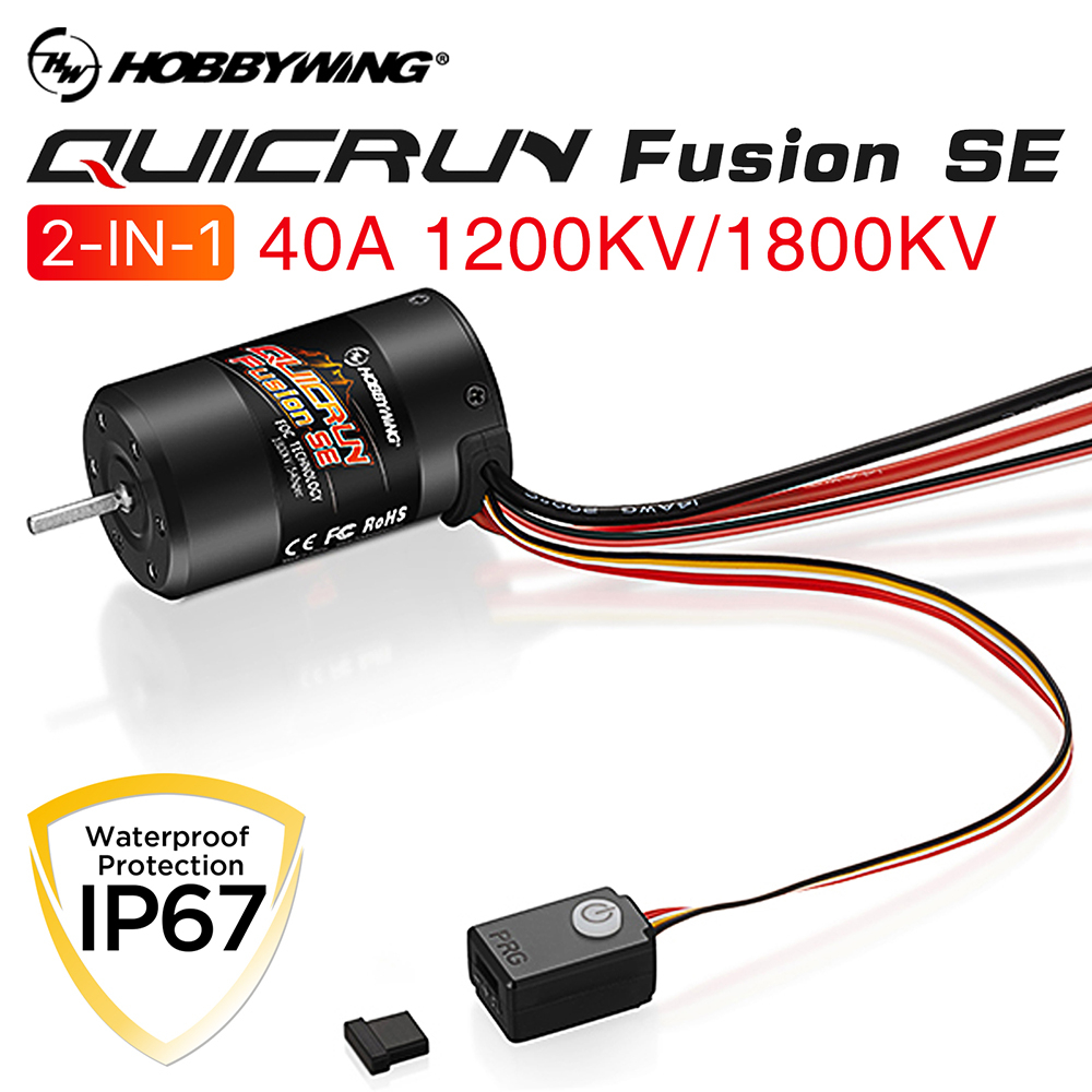 Hobbywing Quicrun Fusion Se 40A 1800kv 1200kv มอเตอร์รวม Esc สําหรับโมเดลรถไต่หินบังคับ 1/10 1/8