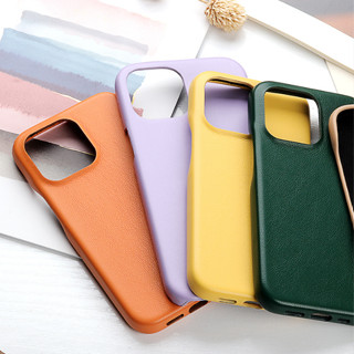 เคสโทรศัพท์มือถือหนัง PU แบบนิ่ม สีส้ม สีเหลือง สีเขียว สําหรับ iPhone 14Pro Max 14Pro 14 13 13pro 12 12pro 12promax 11promax