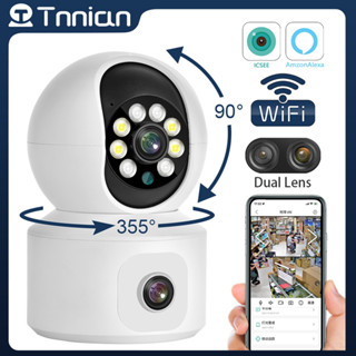 Tnnain กล้องวงจรปิดไร้สาย 8MP 4K Dual Lens WIFI PTZ IP มองเห็นที่มืด ขนาดเล็ก กันน้ํา เพื่อความปลอดภัย สําหรับบ้าน