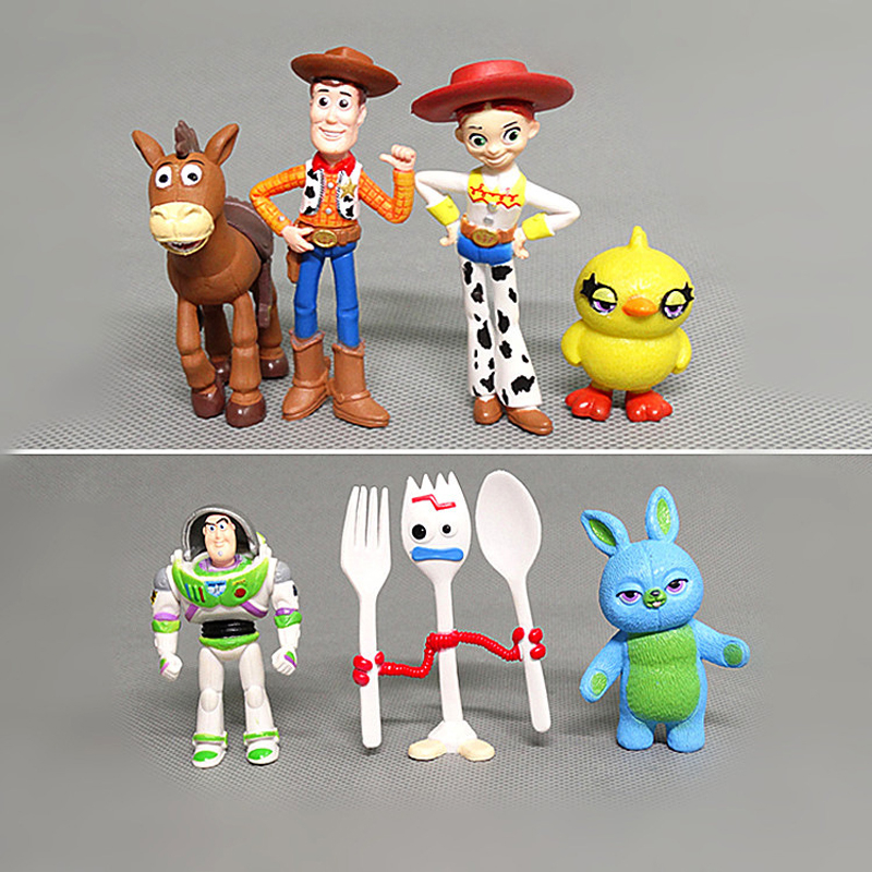 โมเดลฟิกเกอร์ PVC อนิเมะ Toy Story Woody Buzz Lightyear Jessie Aliens Slinky Dog Rex Lotso Bear Q Version ขนาด 2-7 ซม. ของเล่นสําหรับเด็ก 8 ชิ้น ต่อชุด