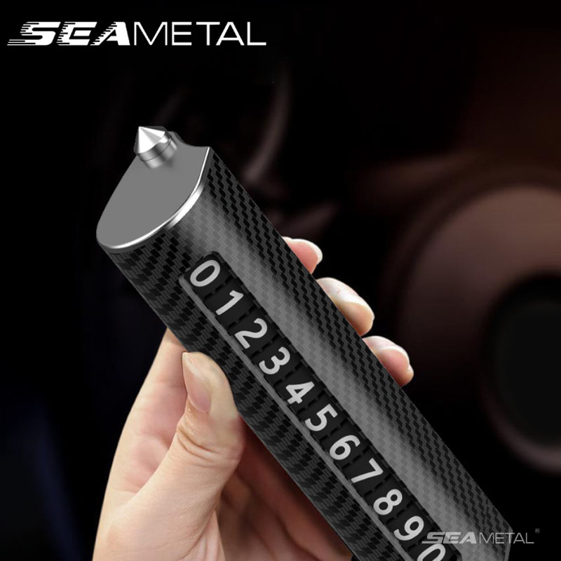 Seametal 2-in-1 แผ่นป้ายทะเบียน พร้อมค้อนนิรภัย สําหรับรถยนต์ และโทรศัพท์ฉุกเฉิน