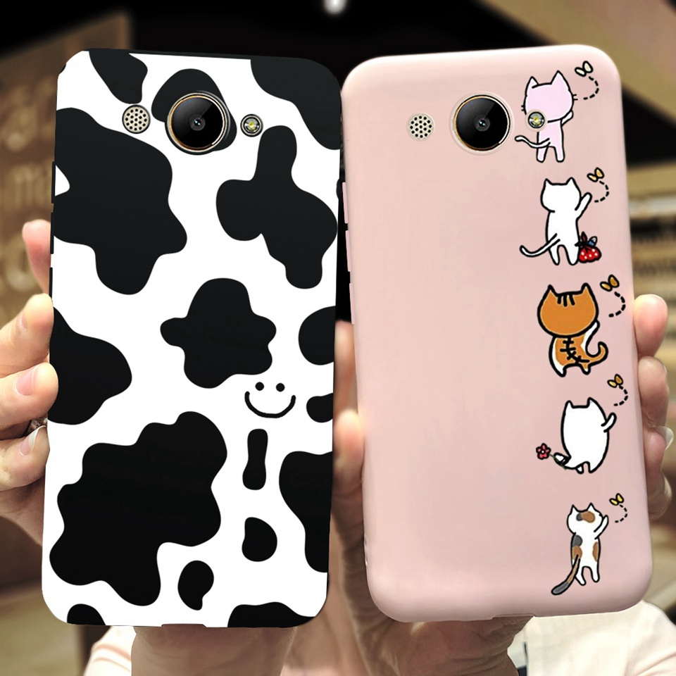 เคสโทรศัพท์ซิลิโคน TPU แบบนิ่ม ลายการ์ตูนวัว สําหรับ Huawei CRO-L02 Y3 2017 CRO-L22 Y3 2018