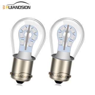 Ruiandsion หลอดไฟเลี้ยวรถยนต์ LED 1156 BA15S P21W AC DC 12V 24V 48V สีขาว สีแดง สีฟ้า สีเขียว 2 ชิ้น