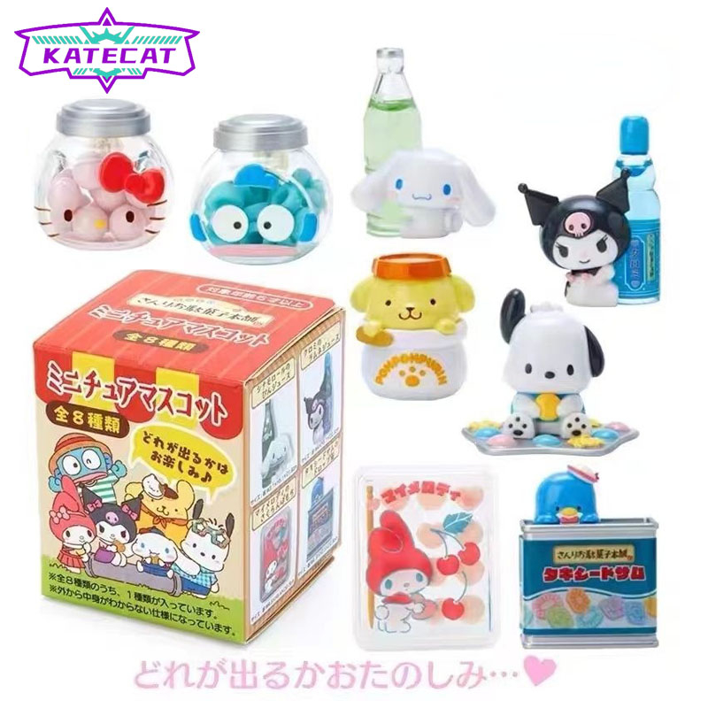 กล่องสุ่ม ตุ๊กตาฟิกเกอร์ Sanrios Candy Store Kuromi Cinnamoroll Melody สําหรับตกแต่งบ้าน