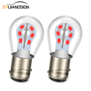 Ruiandsion หลอดไฟเบรกท้าย 1200LM 1157 BAY15D P21/5W LED AC/DC 12V 24V 48V Hi-Lo 2 ชิ้น