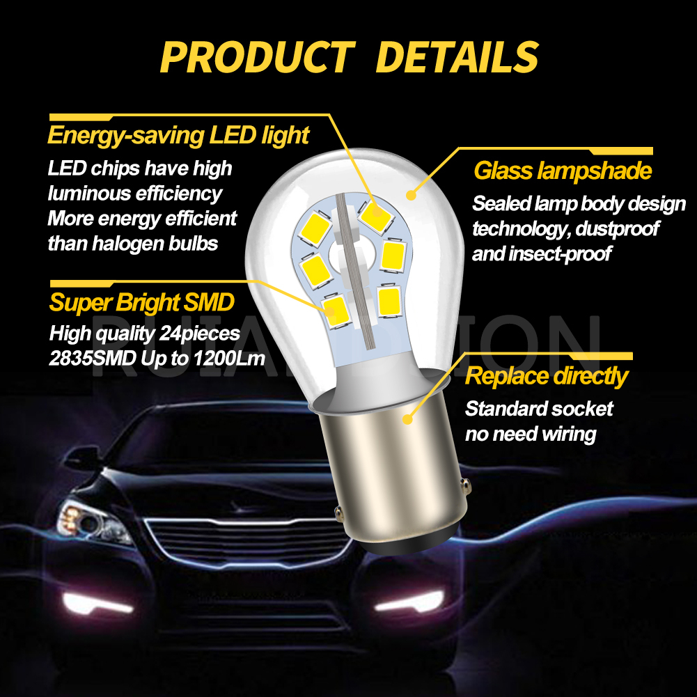 หลอดไฟถอยหลัง LED BA15D AC DC 12V 24V 48V สว่างมาก สําหรับรถยนต์ รถจักรยานยนต์ 2 ชิ้น - รูปที่ 6