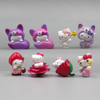 SANRIO โมเดลฟิกเกอร์ PVC รูปการ์ตูนอนิเมะ Hello Kitty Kuromi My Melod ขนาด 2-3 ซม. 1 ชิ้น