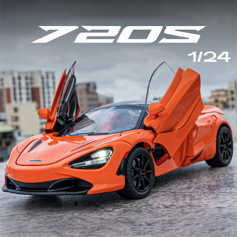 RUM1:24 Scale Mclaren 720Sรถรุ่นLight & Sound EffectรถDiecastของเล่นเด็กวันเกิดรถคอลเลกชัน
