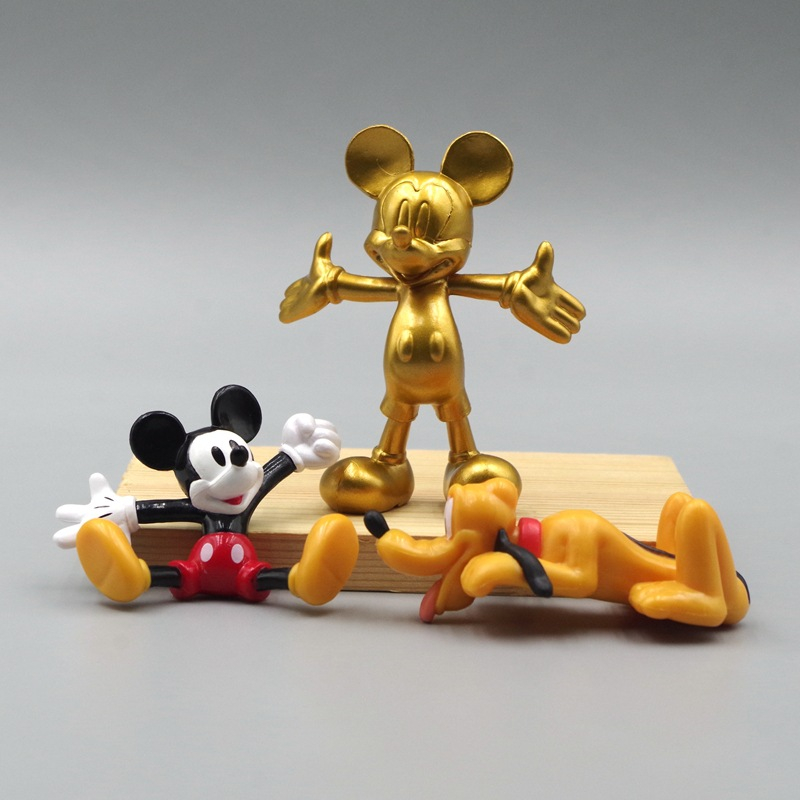 โมเดลฟิกเกอร์ PVC รูปการ์ตูนดิสนีย์ มิกกี้เมาส์ ขนาด 3-7.5 ซม. สีทอง เหมาะกับของขวัญ ของเล่นสําหรับเด็ก จํานวน 1 ชิ้น