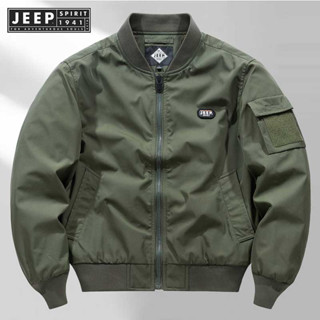 JEEP SPIRIT 1941 ESTD เสื้อแจ็กเก็ต ผ้าฝ้าย คอปกตั้ง แฟชั่นฤดูใบไม้ผลิ ฤดูใบไม้ร่วง สําหรับผู้ชาย 2021